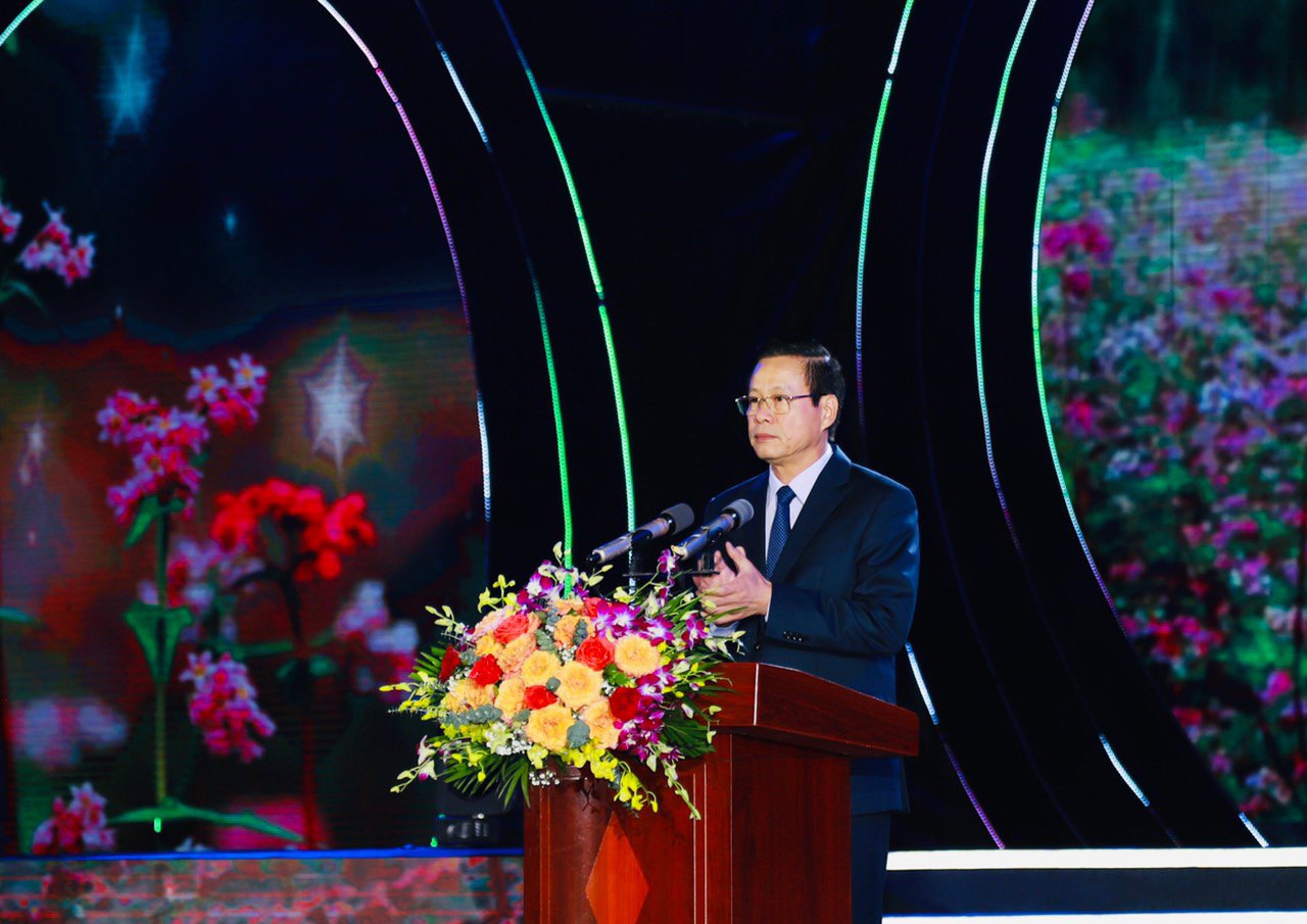 Chủ tịch UBND tỉnh Hà Giang Nguyễn Văn Sơn phát biểu tại lễ khai mạc